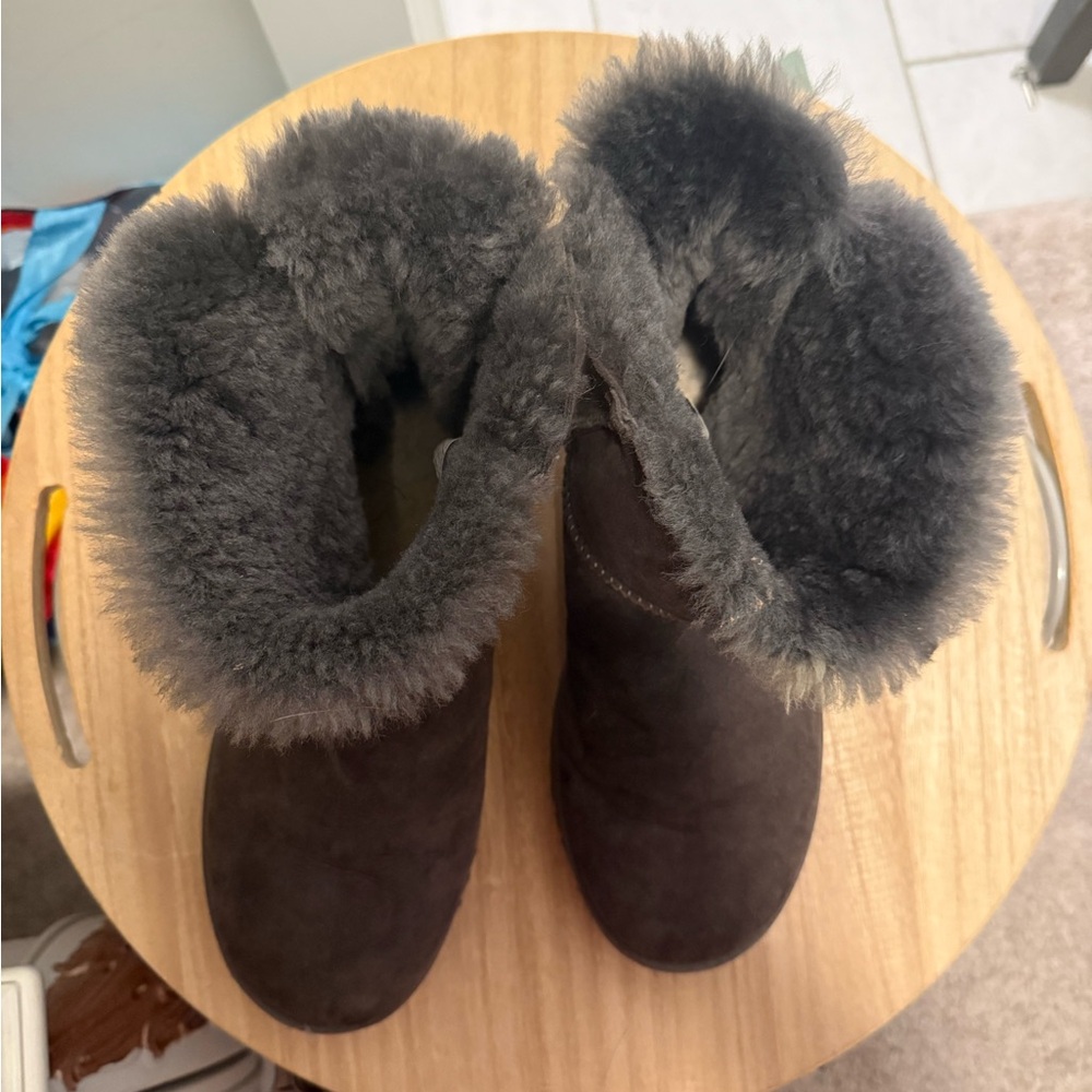 UGG Charcoal Fur-Lined Boots